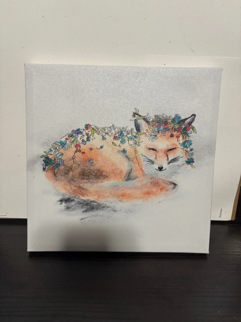 Fox Floral wall canvas
